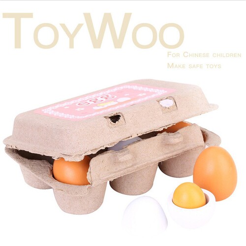 Wooden children's simulated egg duck egg pretend play cutting fun food recognition DIY colored painting kitchen toy