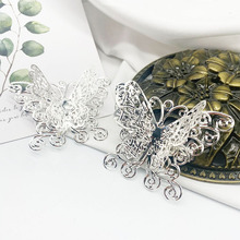 手工diy古风发簪主体材料批发 双层蝴蝶发钗新娘头饰汉服发饰配件