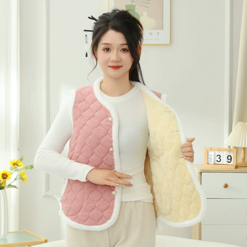 Женские осенне-зимние жилеты, утолщенный бархат, короткие жилеты для мам среднего и пожилого возраста, теплые жилеты, жилеты и жилеты оптом.