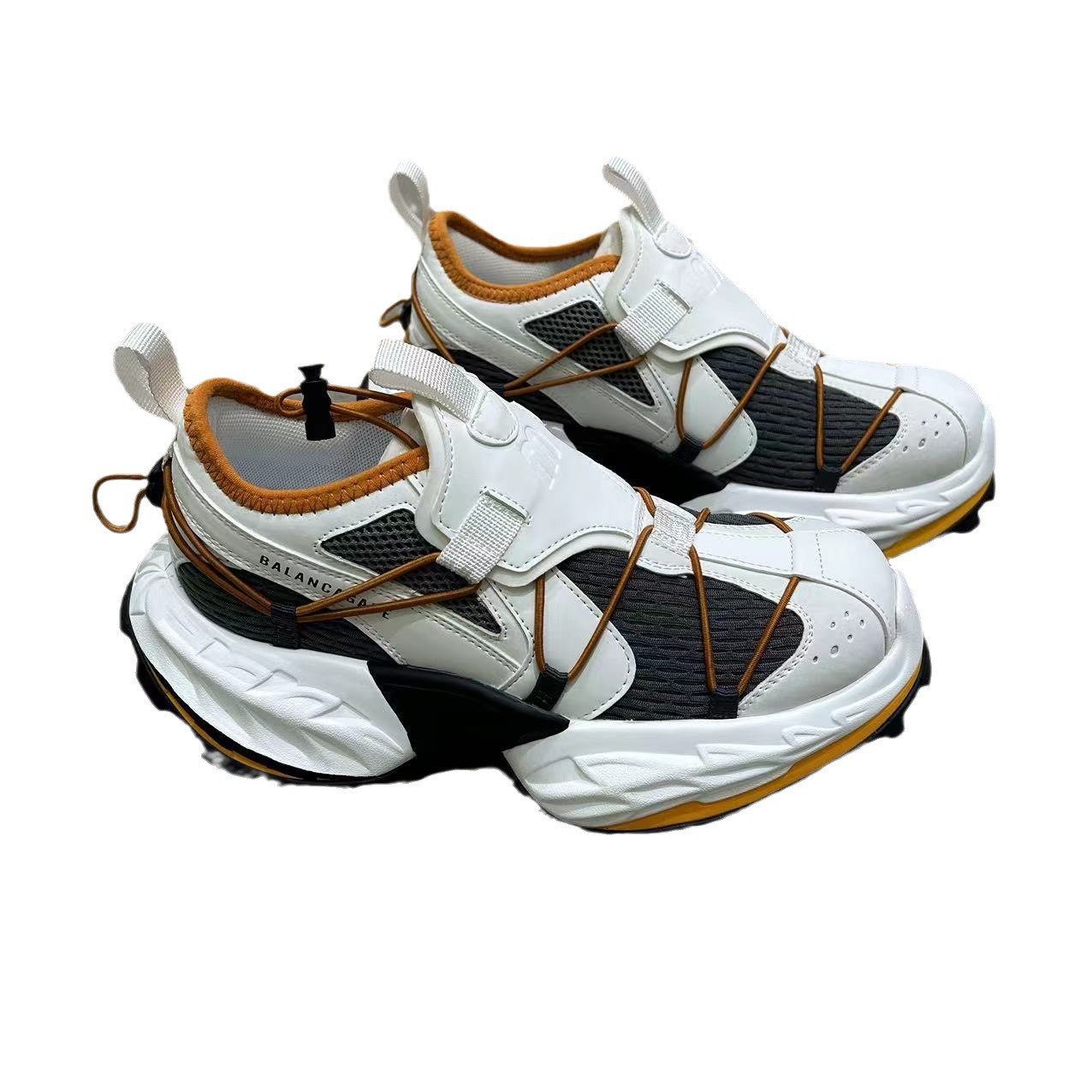 Damen-Freizeitschuhe mit Klettverschluss, weiß, dicke Sohle, Bergsteiger-Stil, Paar-Style, Dad-Schuhe, Herbst, Größe 18XL, Vintage, vielseitig_voghion.com