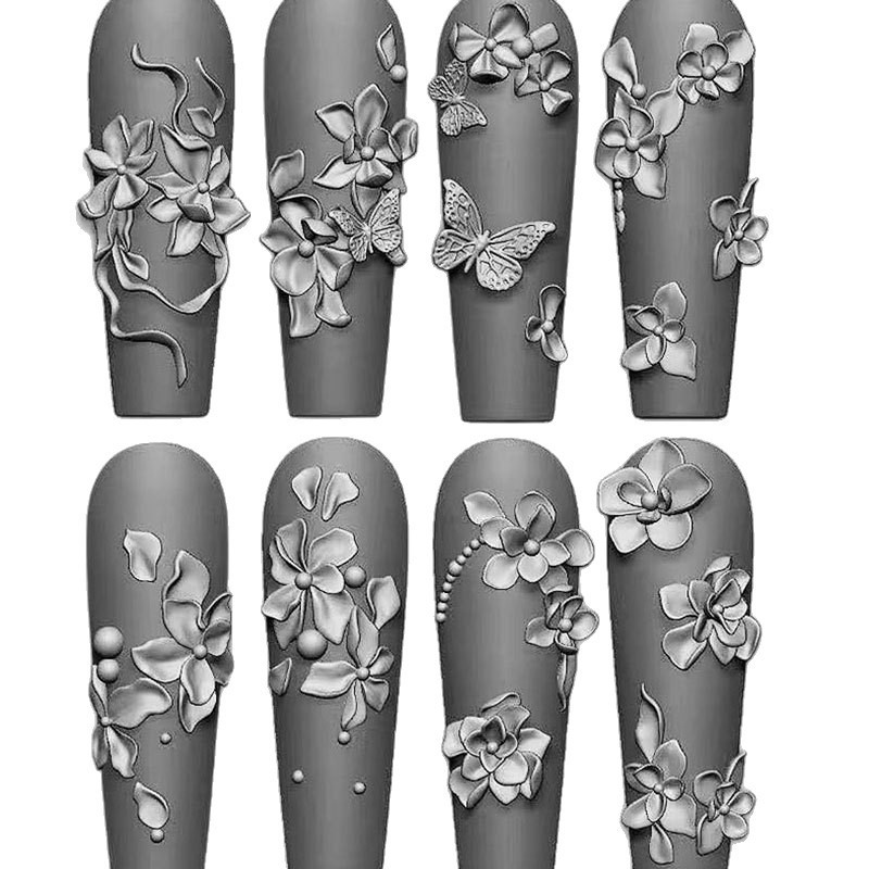立体レリーフ花蝶ネイルアートデコレーション DIY 高透明モールド彫刻接着剤ネイルアート接着剤ネイルデコレーション|undefined