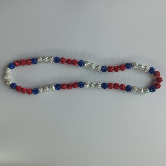 10mmAB软陶泥钻球珠子弹力线香巴拉项链亚马逊红白棒球跨境d56