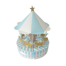 欧式热销婚礼礼品蛋糕盒 创意新款喜糖盒 童话唯美旋转木马糕点盒