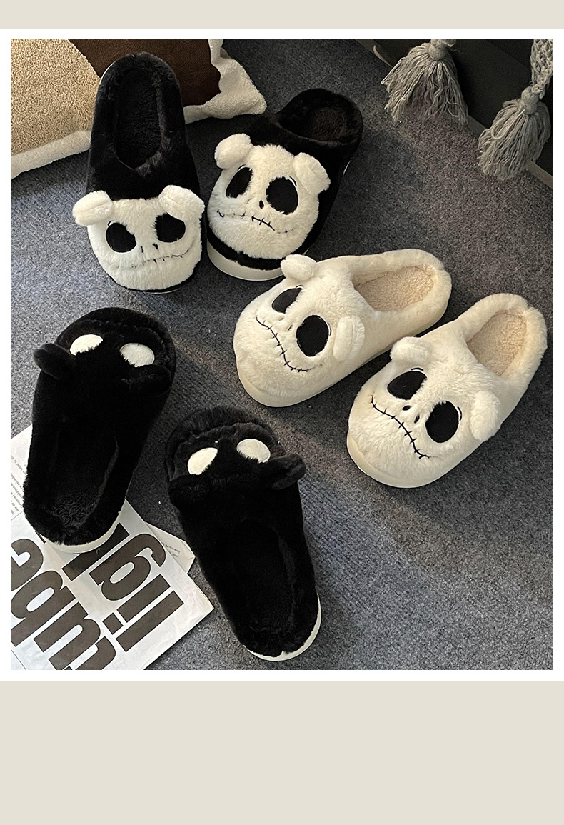 Unisex Casual Cartoon Skull Round Toe Cotton Slippers display picture 4