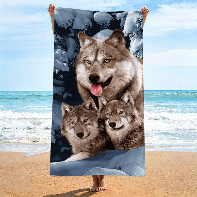Millions of Ready-Made Snow Wolf Realistic Print Highly Absorbent Quick-Dry Beach Towels Portable Bath Towels Direct from the Source Factory Customizable Millions of Ready-Made Snow Wolf Realistic Print Highly Absorbent Quick-Dry Beach Towels Portable Bath Towels Direct from the Source Factory Customizable