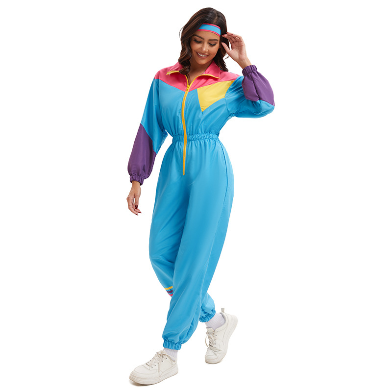 Halloween etapa europea y americana de los años 80 y 90 ropa deportiva retro vitalidad danza deportes aeróbicos traje de esquí