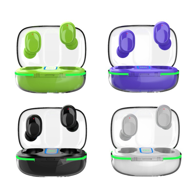 Transfronterizo nuevo Y90 auricular Bluetooth inalámbrico pantalla digital transparente almacén diseño cuatro colores opcional de una sola pieza de entrega
