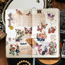 PET防水蝴蝶贴纸装饰手帐diy咕卡手账手机壳拼贴素材学生奖品礼物