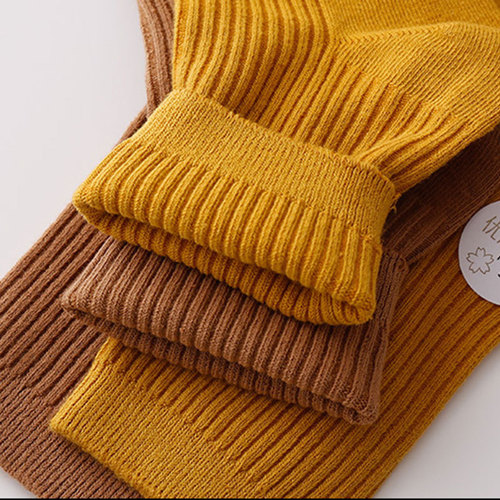 Socks for Girls and Women - Spring and Autumn, Bunchy Socks, Odor-Proof, Pure Cotton, Double-Needle, Summer, Women's Medium Calf Socks, Zhuji Cotton Socks, 100% Cotton Women's Socks