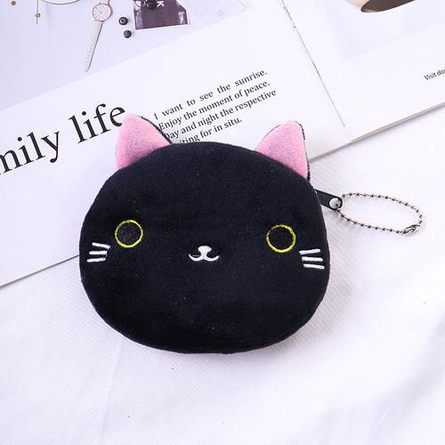 Creative cute cartoon Japanese and Korean student ladies zipper mini key coin storage Japanese cute cat coin purse
