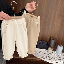 女童灯笼裤长裤2025秋季新款儿童韩版洋气休闲裤婴儿宝宝束脚裤子