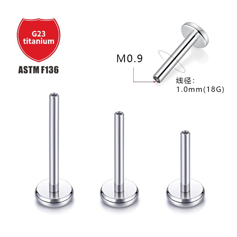 Pointed titanium steel lip stud product view