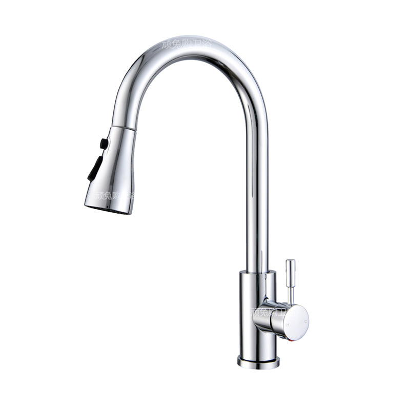 Tira transfronteriza, gran grifo de curva, agua fría y caliente de acero inoxidable, lavabo de cocina, lavabo, balcón, lavabo, piscina de lavandería, dos o tres bloques image 7