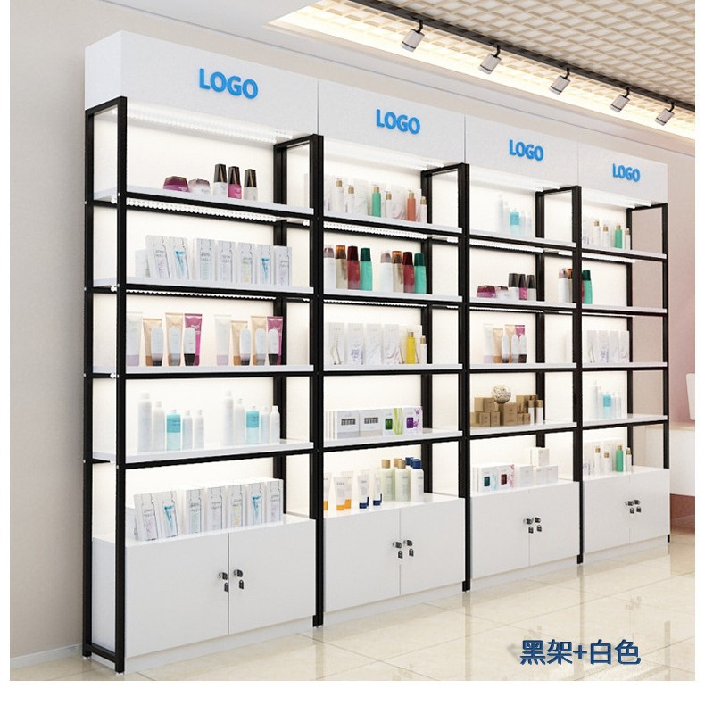 超市货架展示架多层组合母婴店产品展示柜货柜陈列架化妆品展示柜