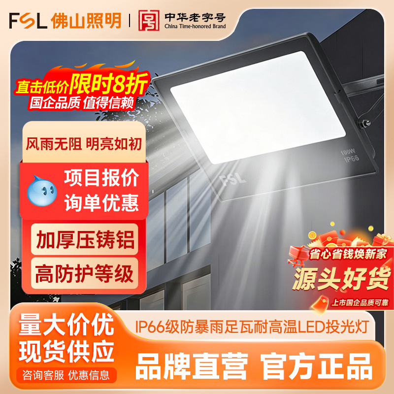 FSL Foshan iluminación LED al aire libre impermeable Luz de inundación proyector sitio de construcción patio Taller de alta potencia
