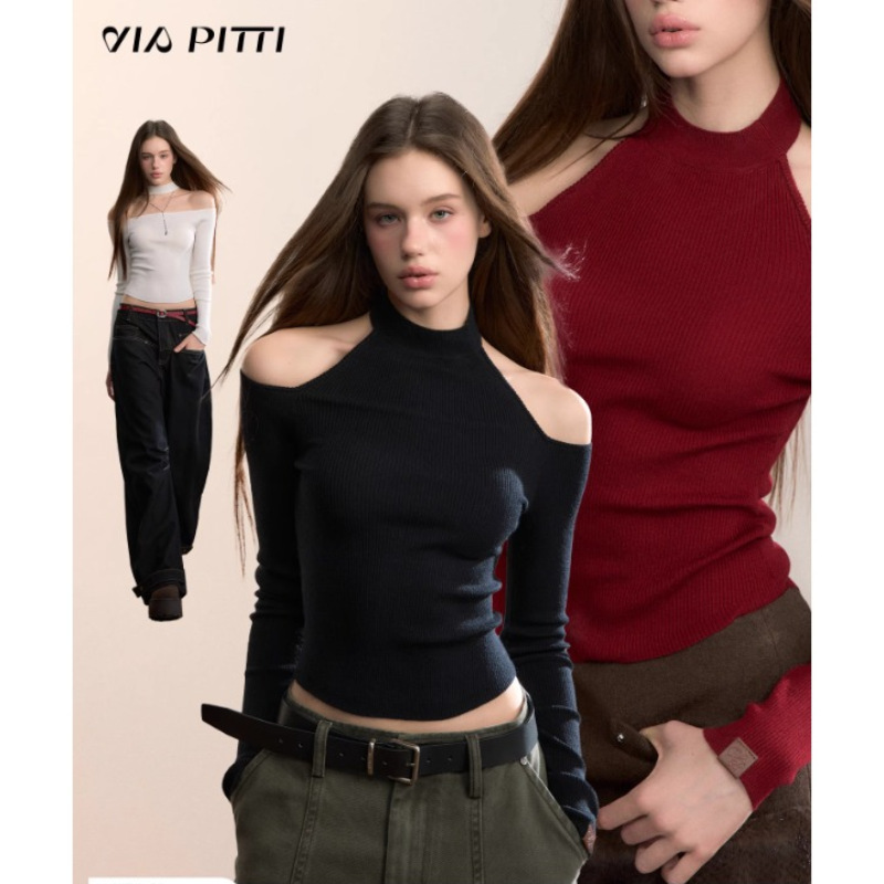 【Original Craftsmanship】Designed with a Sense of Style, Reversible Turtleneck Off-Shoulder Knit Base T-Shirt, Slim-Fit Top for Autumn and Winter 【Original Craftsmanship】Designed with a Sense of Style, Reversible Turtleneck Off-Shoulder Knit Base T-Shirt, Slim-Fit Top for Autumn and Winter