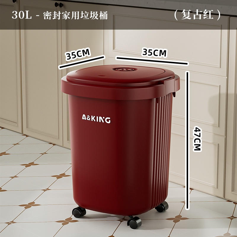 Basura doméstica cuadrada con ruedas de alto valor facial cubre cubo de inodoro de gran capacidad para sala de estar dormitorio cesta de papel especial para cocina
