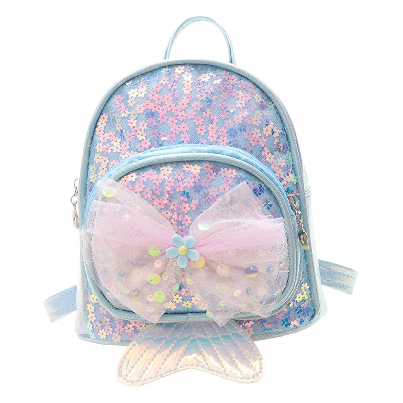 Estilo coreano lindo princesa mochila verano nuevas niñas lentejuelas pequeña mochila versátil estilo occidental bolsa de viaje para niños