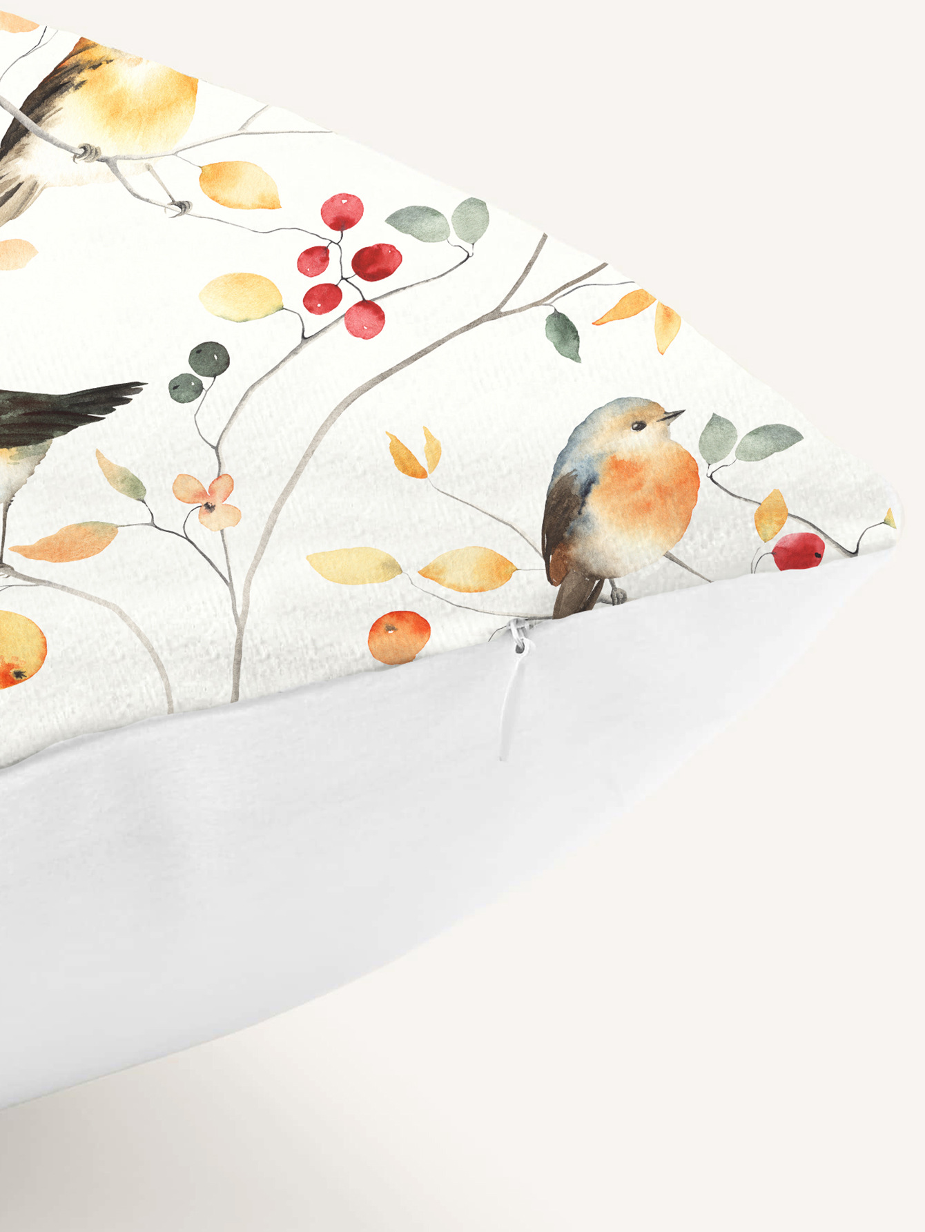 Cross-border Super Soft Short Plush Flower and Bird Printing Pillow Waist Pillow Home Decoration Sofa Cushion Cover_voghion.com