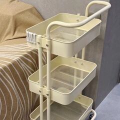 Trolley rack full carbon steel kitchen floor multi-layer removable snack rack beauty salon bedside rack wholesale