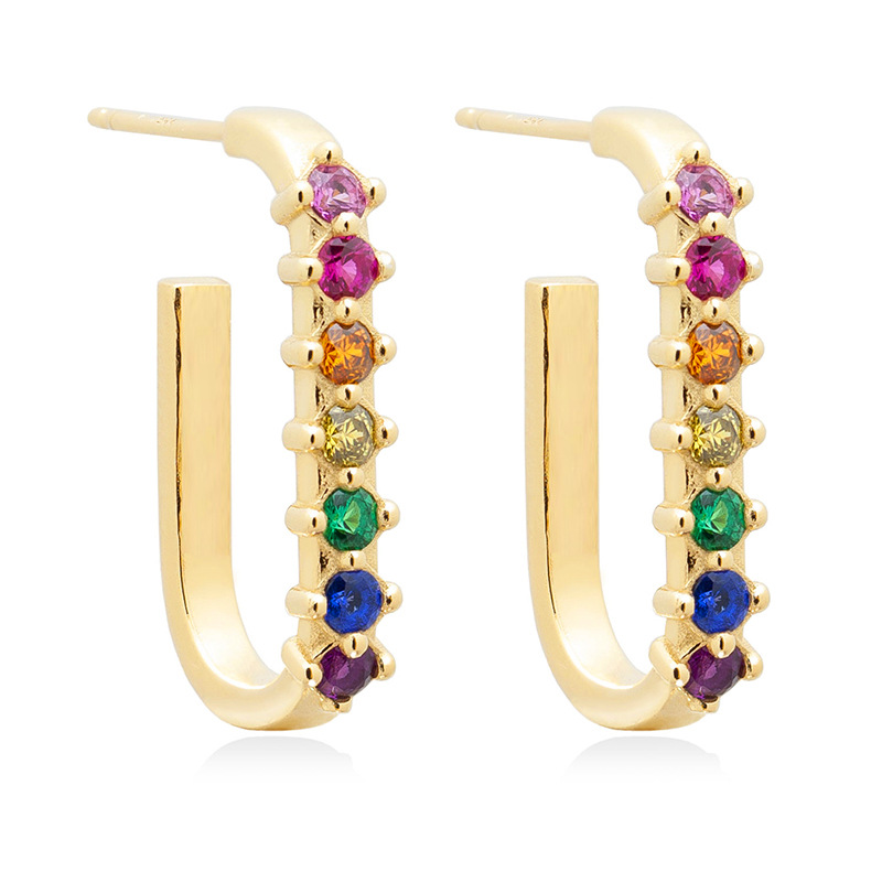 3g Weight Copper Ear Needle Material Zircon Inlay Material Ear Studs Classification 1 Pair Quantity Holiday, Daily Occasion Copper Material Solid Color Pattern Women's Gender Inlay Design Simple Style, Classic Style Style 1 Pair Simple Style Classic Style Solid Color Inlay Copper Zircon Ear Studs 7