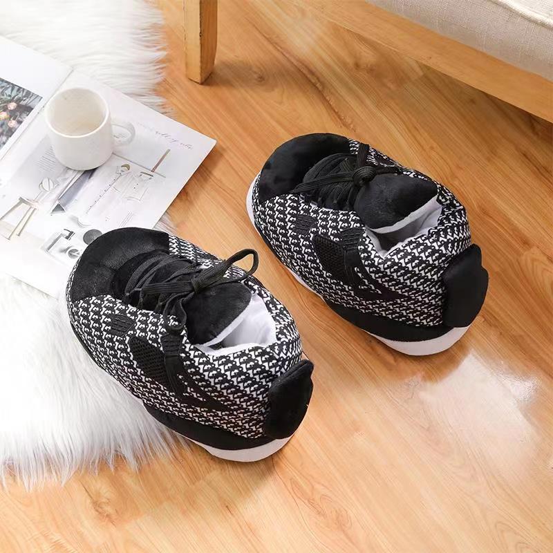 Tiktok mismo estilo parodia zapatos de grasa Coco pareja Zapatillas de algodón volver al futuro casa piso Kang hebilla 1 zapatos de algodón