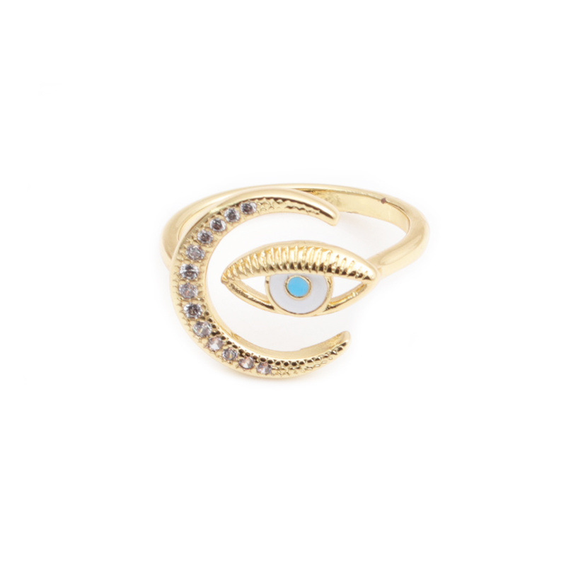 Fashion Zircon Eye Moon Ring display picture 12