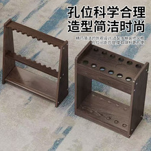 放杆架落地式台球杆架批发鱼竿桌球杆10孔杆桶桌球厅公杆存放木质