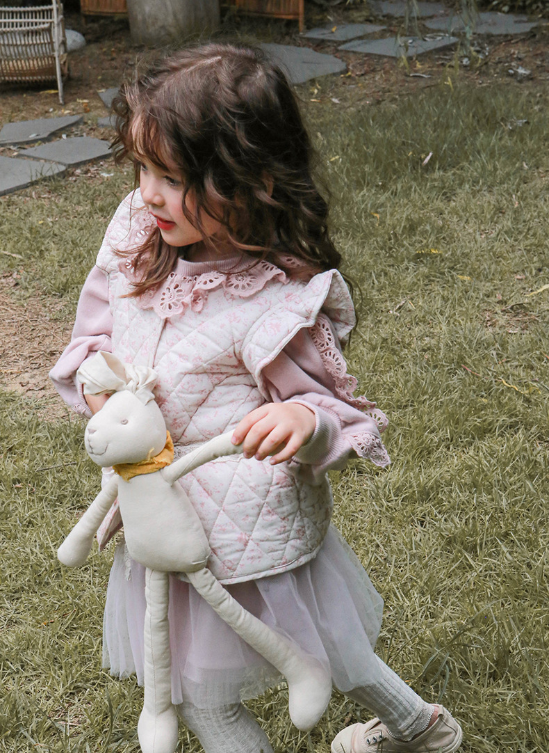 Abbigliamento per bambini Felpa con cappuccio a maniche lunghe pullover allentato in pizzo per bambina_voghion.com