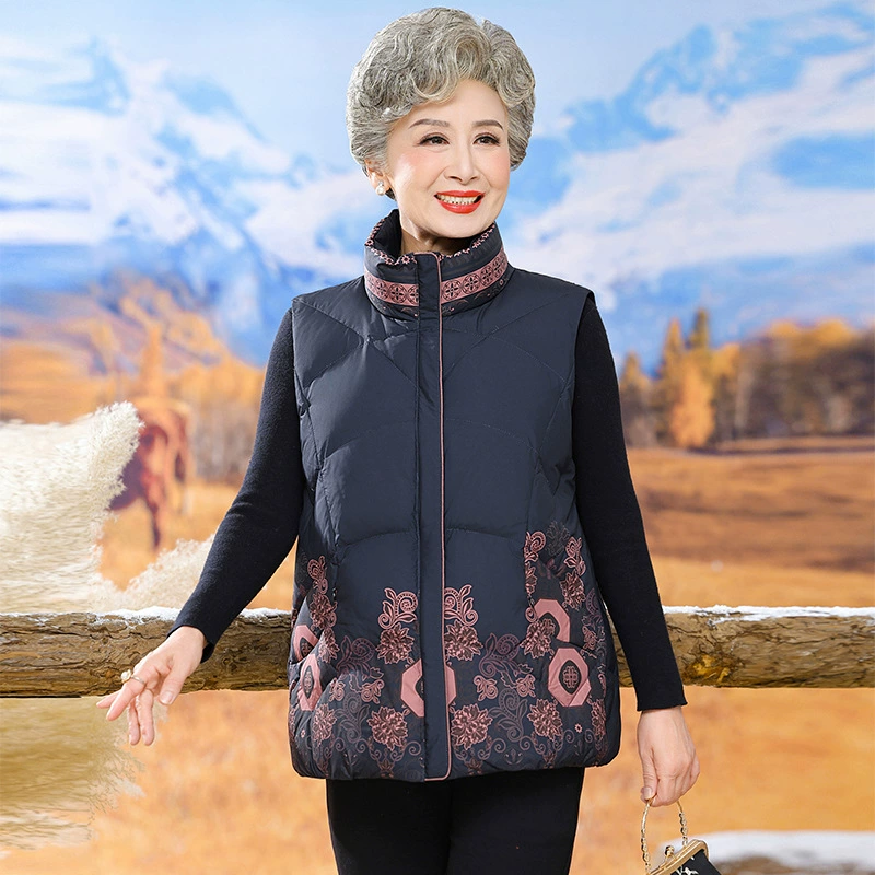 Средний и пожилой жилет бабушка пуховик теплая толстая старуха жилет мама зимняя куртка плечо новый
