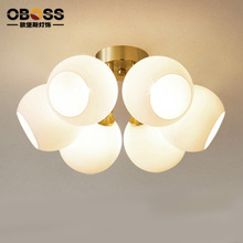全铜客厅灯吸顶灯后现代轻奢简约大气美式主卧室灯房间简欧式灯具