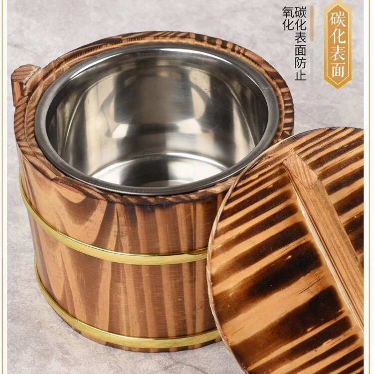 Деревянное ведро для риса, деревянный стол для ресторана, подача риса в отеле, маленькое ведро для риса, термоизолированное ведро для еды, рис с начинкой, большая партия, выгодная цена