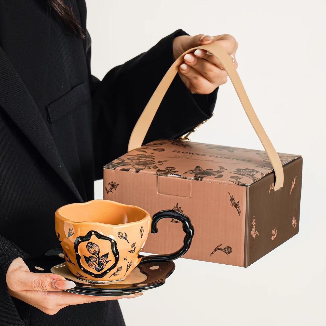Transfronterizos para tazas de café medievales, tazas de cerámica de alta calidad, tazas de agua caseras, regalos de mano