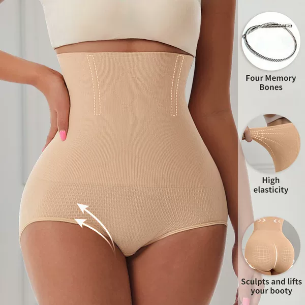 Cross-Border Popular European and American High-Waisted Seamless Tummy Control Butt-Lifting Pants Women's Shapewear Tight-Fitting Body Slimming Triangle Panties