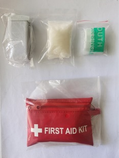 Portable first aid kit with tourniquet CPR breathing mask disposable gloves
