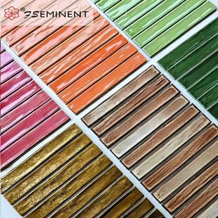 Scandinavian Tiles Retro Handmade Tiles Art Wall Tiles Mosaic Glazed Strip Tiles Bathroom Kitchen Background Wall