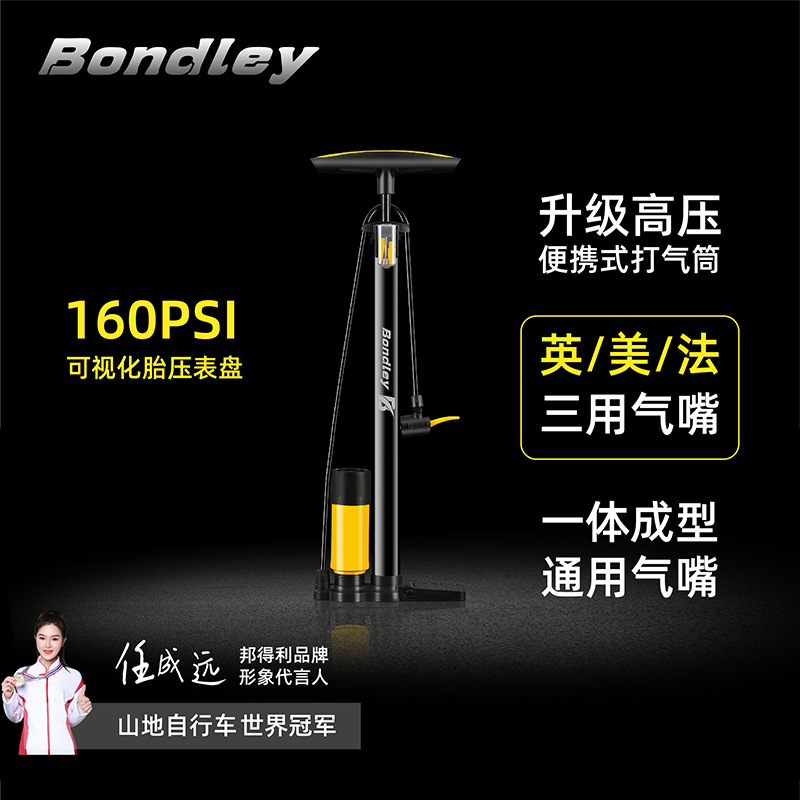 自行车打气筒家用新型高压便携电动电瓶山地车通用充气管子