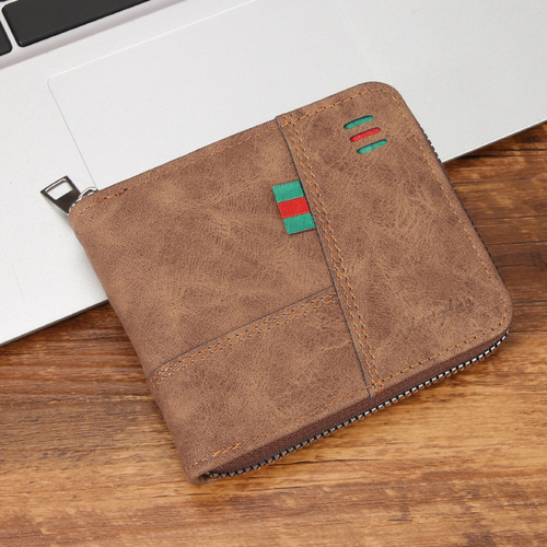 Men's Wallet Zipper Multifunction Card Holder Combo Pure 2025 New Men's Leather Wallet Credit Card Holder Anti-Magnetic Driver's License