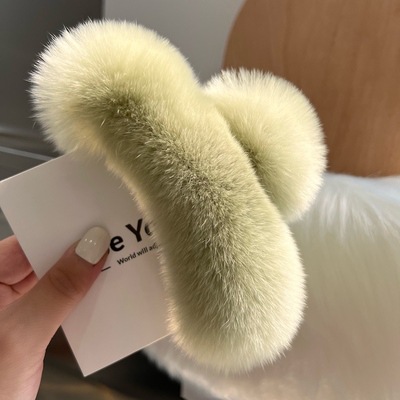 rabbit fur Material Solid Color Pattern Retro Roman Style Solid Color Rabbit Fur Hair Claws