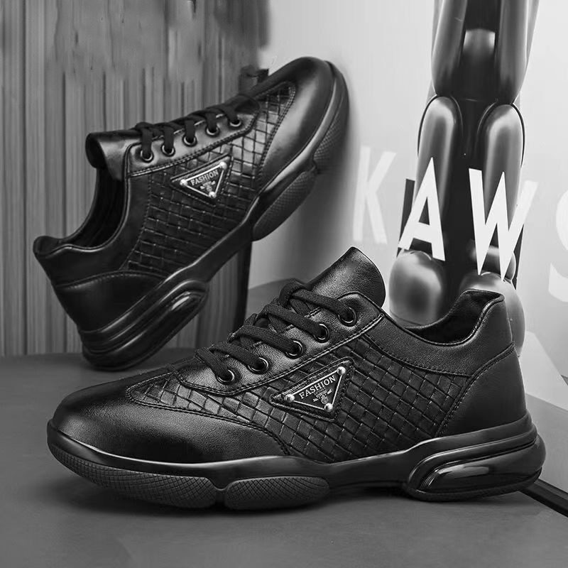 Giày thể thao nam da nhân tạo đế mềm nhẹ kiểu sneaker thời trang — Màu nâu, Màu đen chi tiết 17
