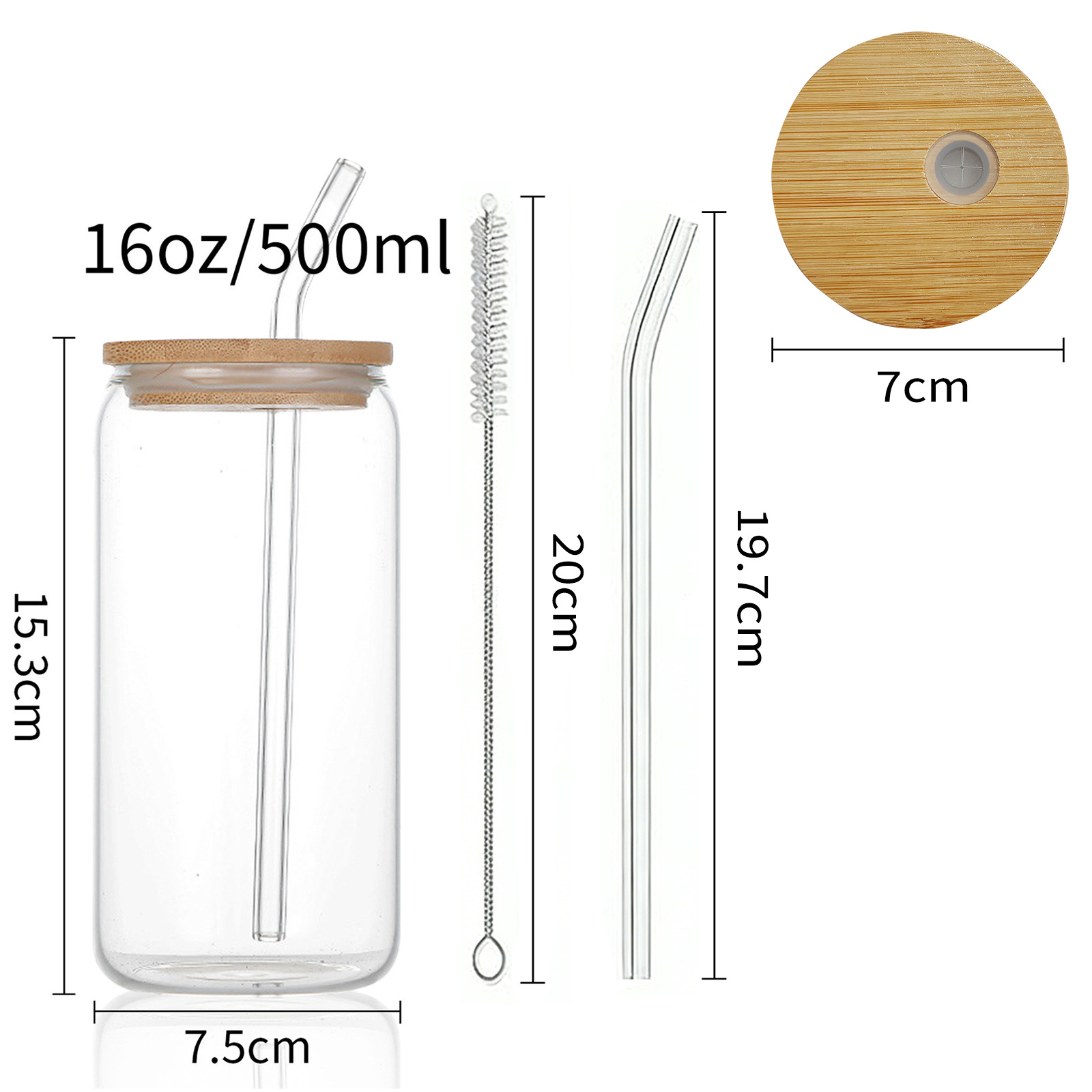Transfronterizos de alto valor creativo mariposa serie de alta taza de vidrio de borosilicato de 16oz de gran capacidad con paja taza de café portátil