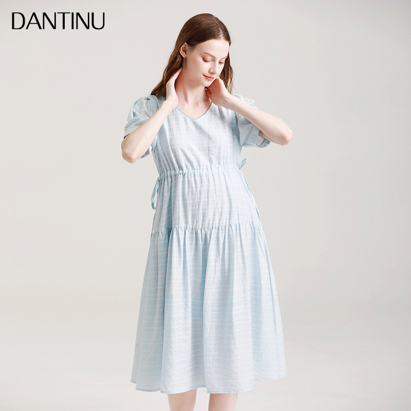Maternity Summer Dress Fashionable Outerwear Stylish Drawstring Maternity Dress Slim Sweet V-Neck Trendy Mom Summer Dress Maternity Summer Dress Fashionable Outerwear Stylish Drawstring Maternity Dress Slim Sweet V-Neck Trendy Mom Summer Dress