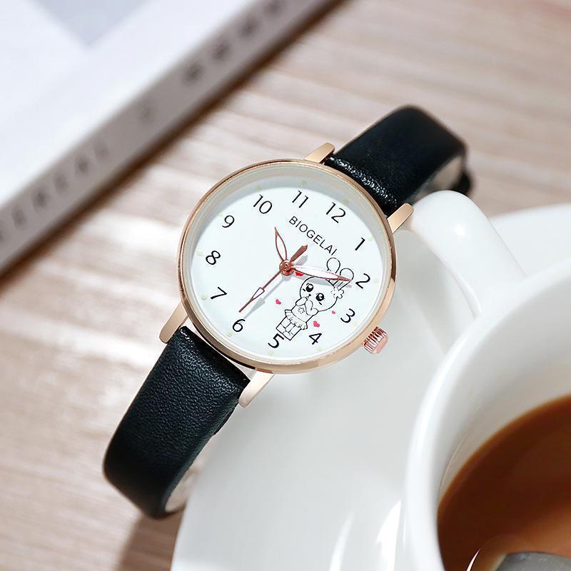 Caramelo color ins mujer estudiante coreano simple reloj de moda Mori chica pequeño conejo fresco pareja reloj al por mayor