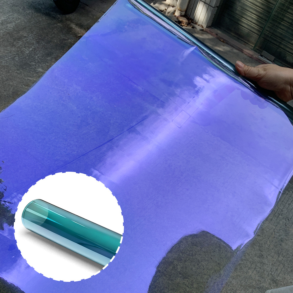Car Front Windshield Sunshade Film Purple Colorful Sticker Window Sun Visor Strip Heat Insulation Film