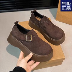 厚底增高豆豆勃肯鞋女2025新款春秋季女鞋子网红爆款博肯乐福单鞋