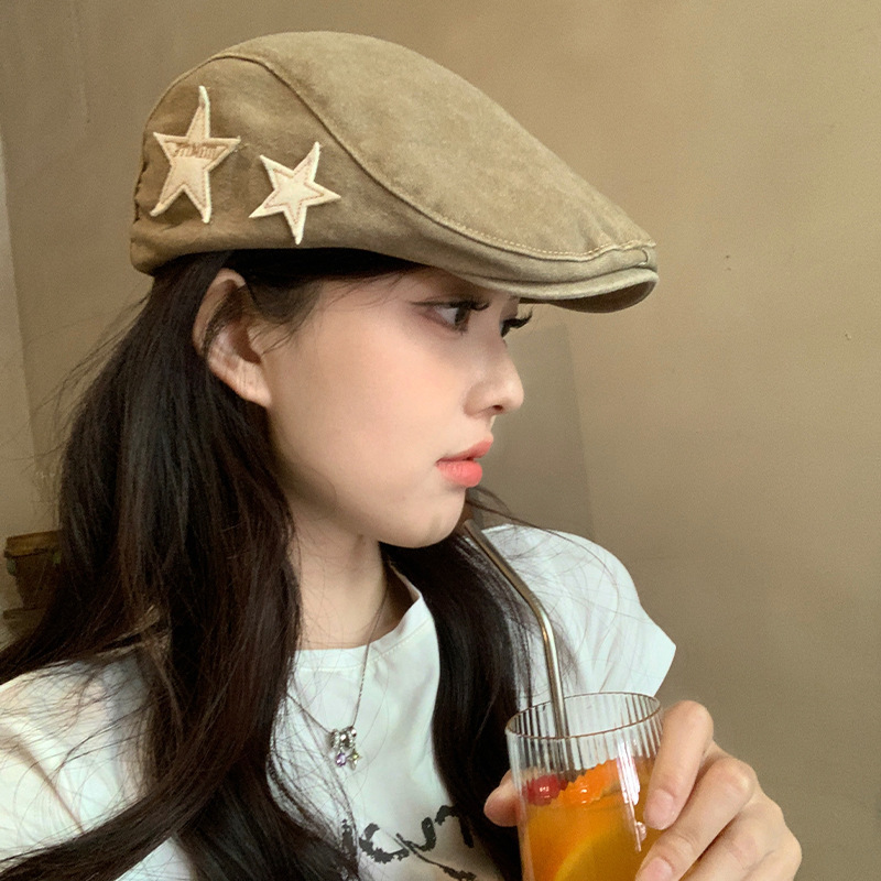 2025新款复古水洗牛仔前进帽女夏秋百搭大头围显脸小反戴鸭舌贝雷|undefined