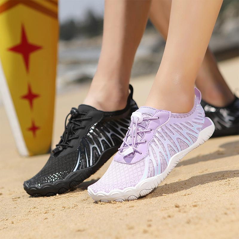 Men's and Women's Couple's Water Shoes, Five-Finger Beach Shoes, Wading Shoes, River Tracing Shoes, Non-Slip Fishing and Rafting Barefoot Shoes, Water Socks