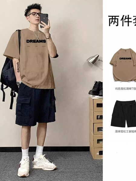 Summer retro Japanese cotton T-shirt