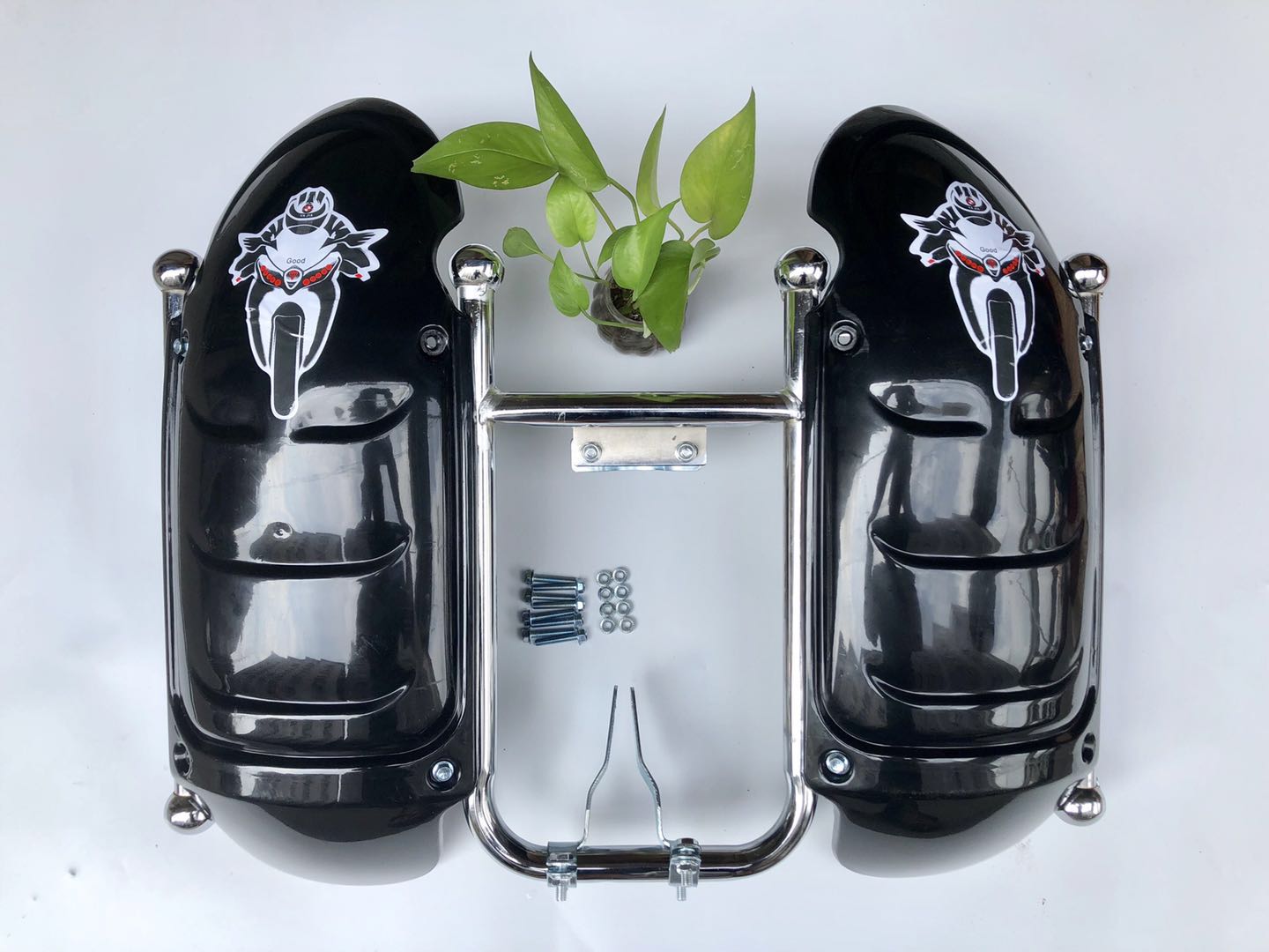 Motorcycle Bumper Frame with Lid Storage Box Jockey Car 125 Men's Motorcycle Modified Thickened Front Bars