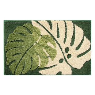 Ins Light Luxury Leaves Plant Жаккардовый коврик для ванной комнаты Впитывающий напольный коврик Дверной коврик Нескользящий коврик для ног Ковер для спальни